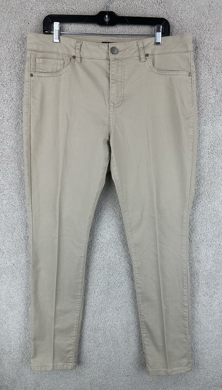 D. Jeans Khakis Pants Tan Beige Womens 14 Medium Chino Pants Straight Khaki